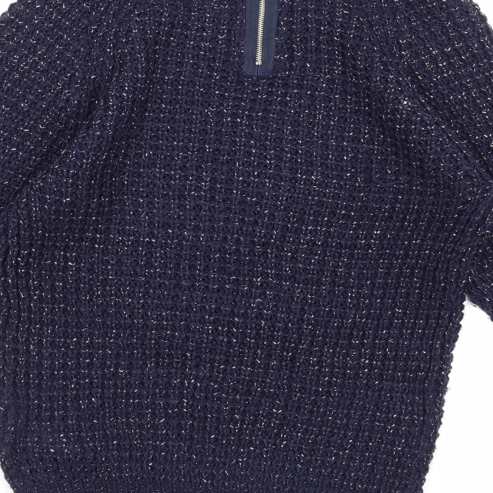 alcott Womens Blue Knit Pullover Jumper Size L