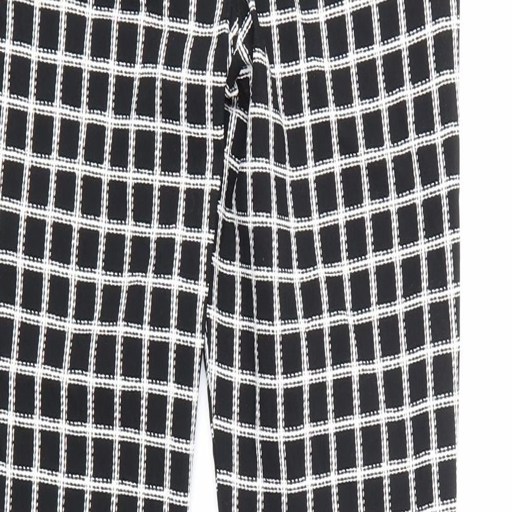 Atmosphere Womens Black Check Trousers Size 8 L27 in