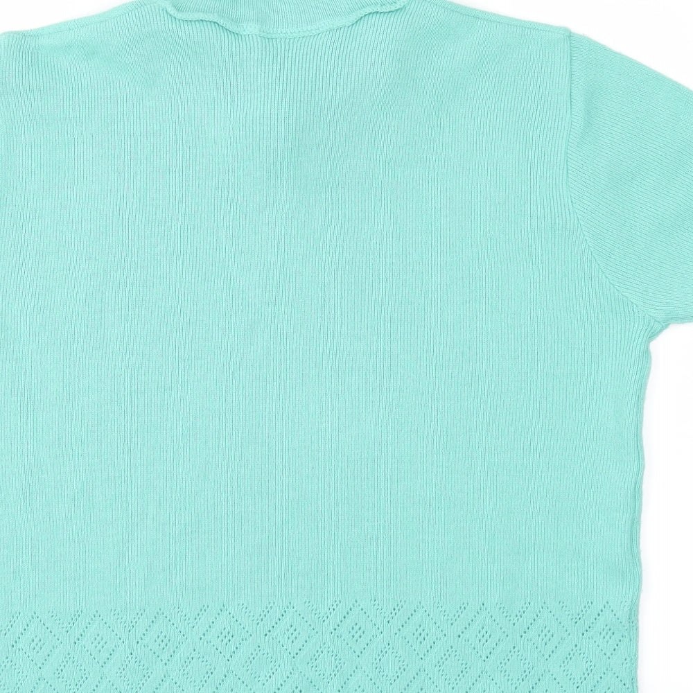 IM STITCHES Womens Blue Knit Basic T-Shirt Size 16