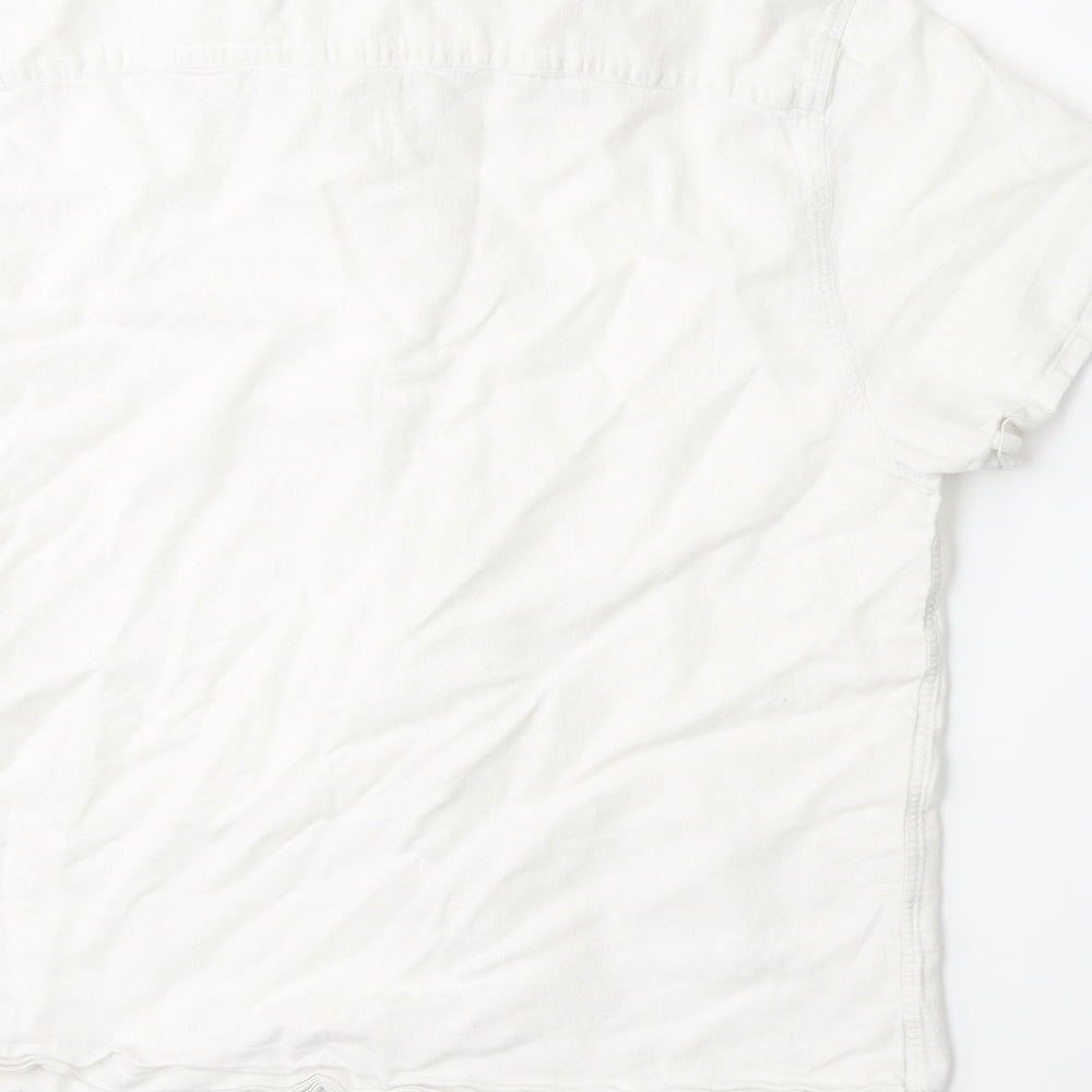 ACW85 Mens White Button-Up Size L