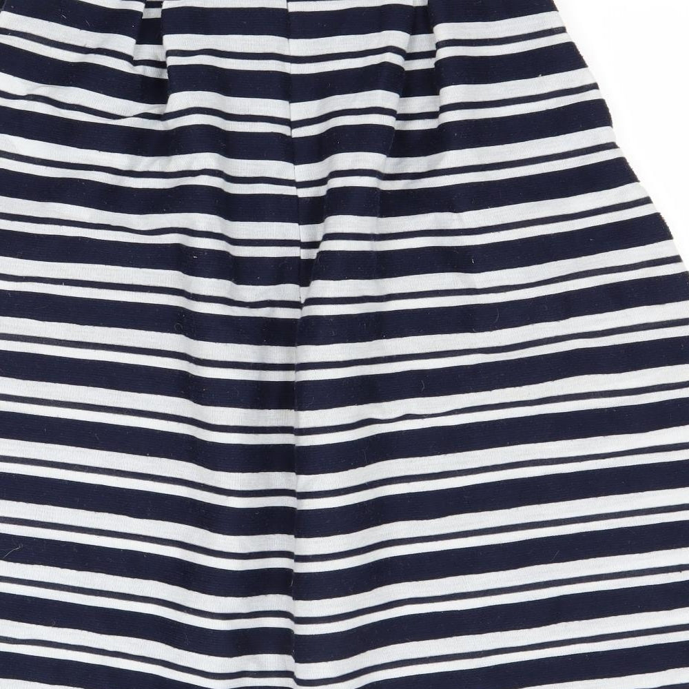 First and i Womens Black Striped A-Line Skirt Size M