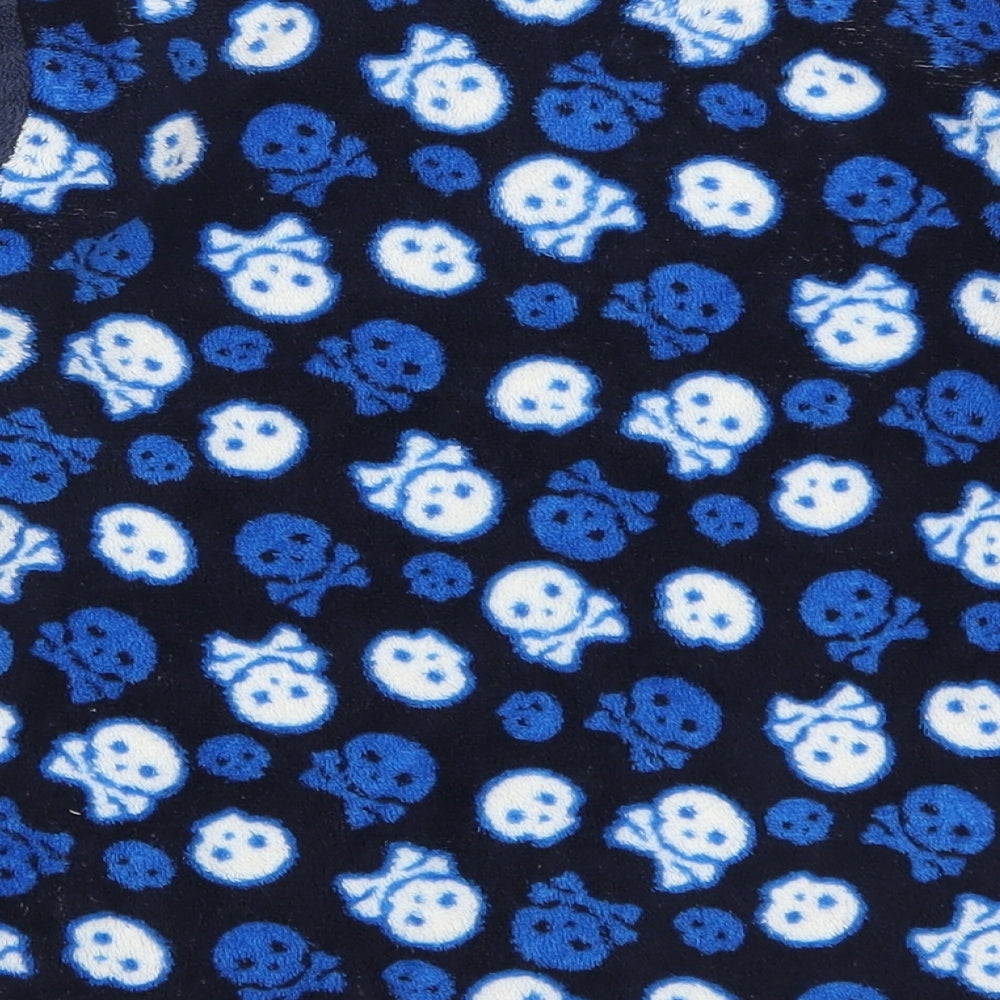 Snooze Time Boys Blue Geometric Pyjama Top Size 9-10 Years - Skulls