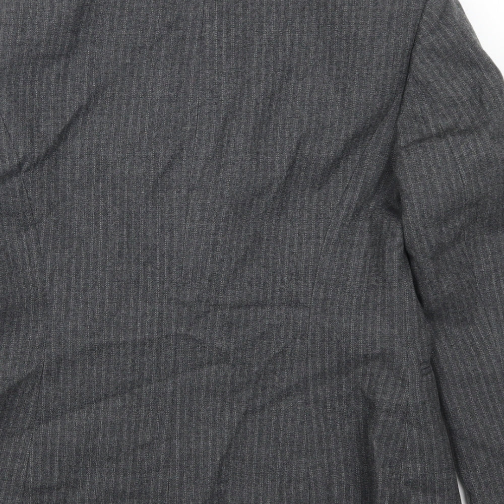 Precis Womens Grey Striped Jacket Suit Jacket Size 10