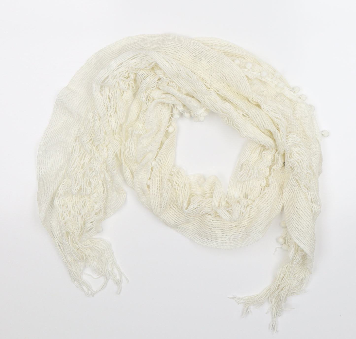 Preworn Womens White Knit Scarf