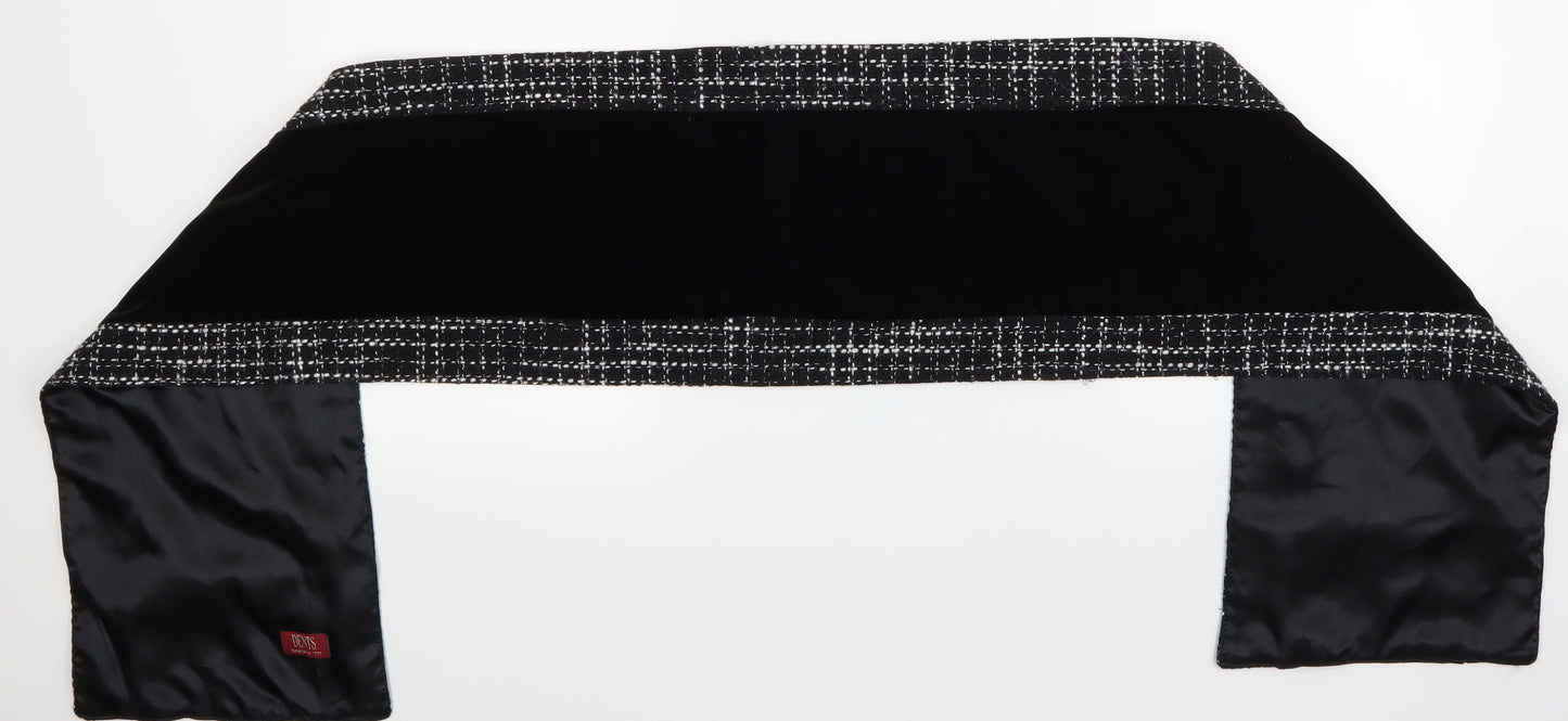 Dents Black Check Scarf