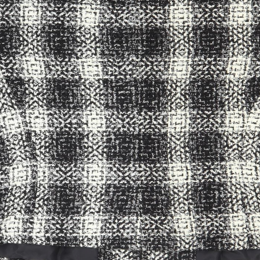 EWM Womens Black Check Pea Coat Coat Size 16