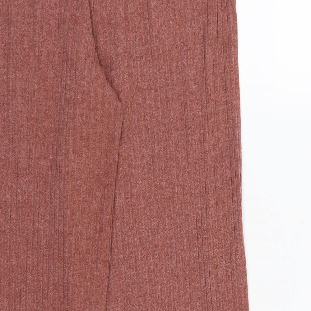 Papaya Womens Pink Striped Jersey Trousers Size 12 L29 in
