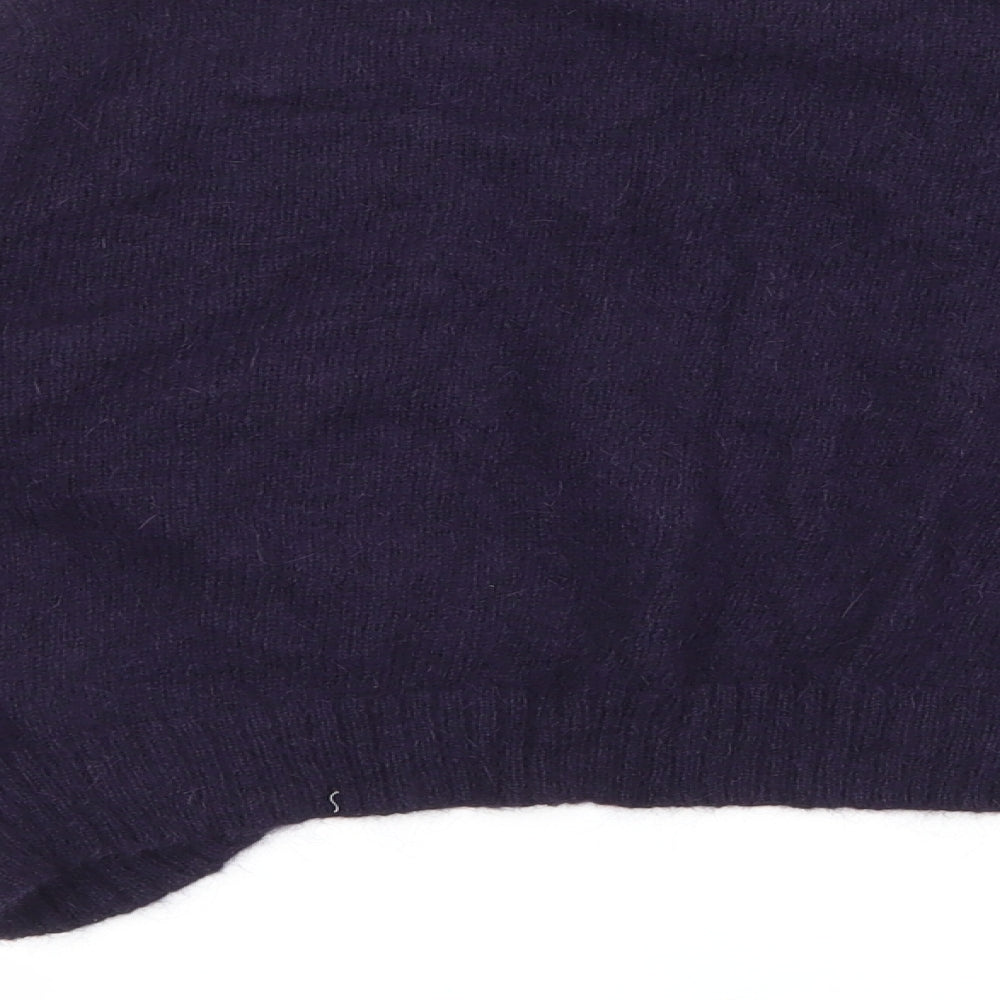 Per Una Womens Blue Knit Cardigan Jumper Size 14 - Fluffy