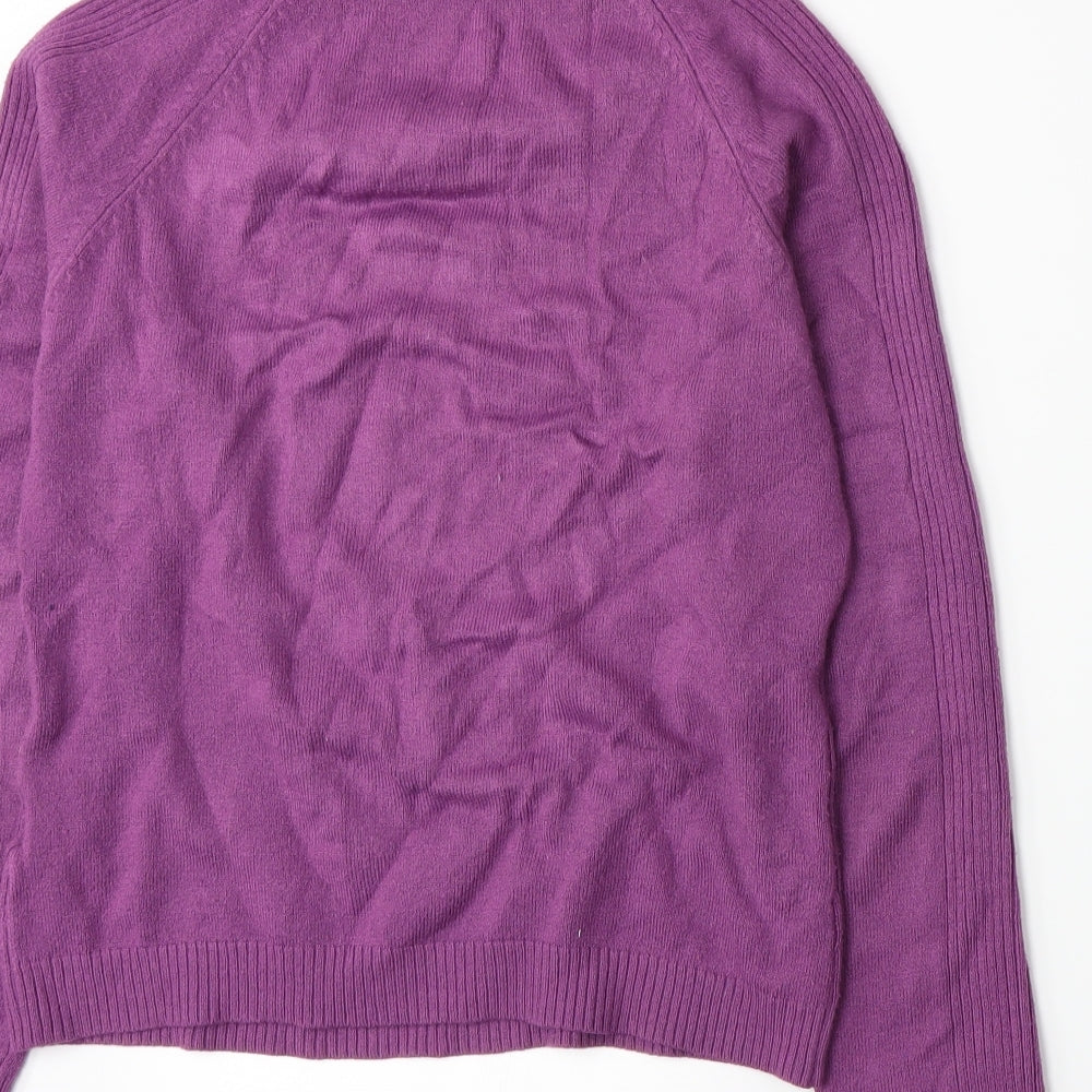 Alexara Womens Purple Knit Pullover Jumper Size L