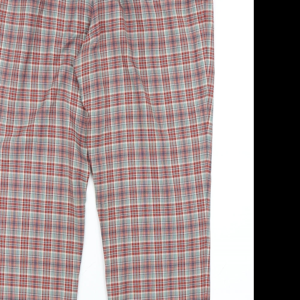 Rag Merchant Womens Pink Check Trousers Size L L27 in