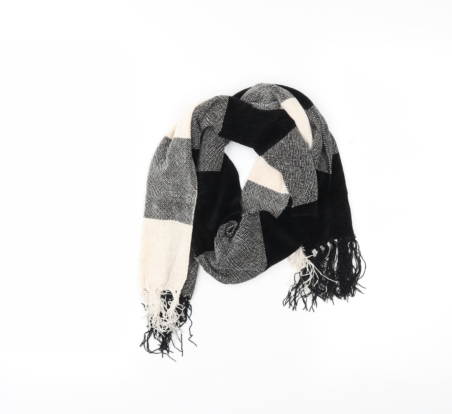Preworn Womens Black Check Scarf