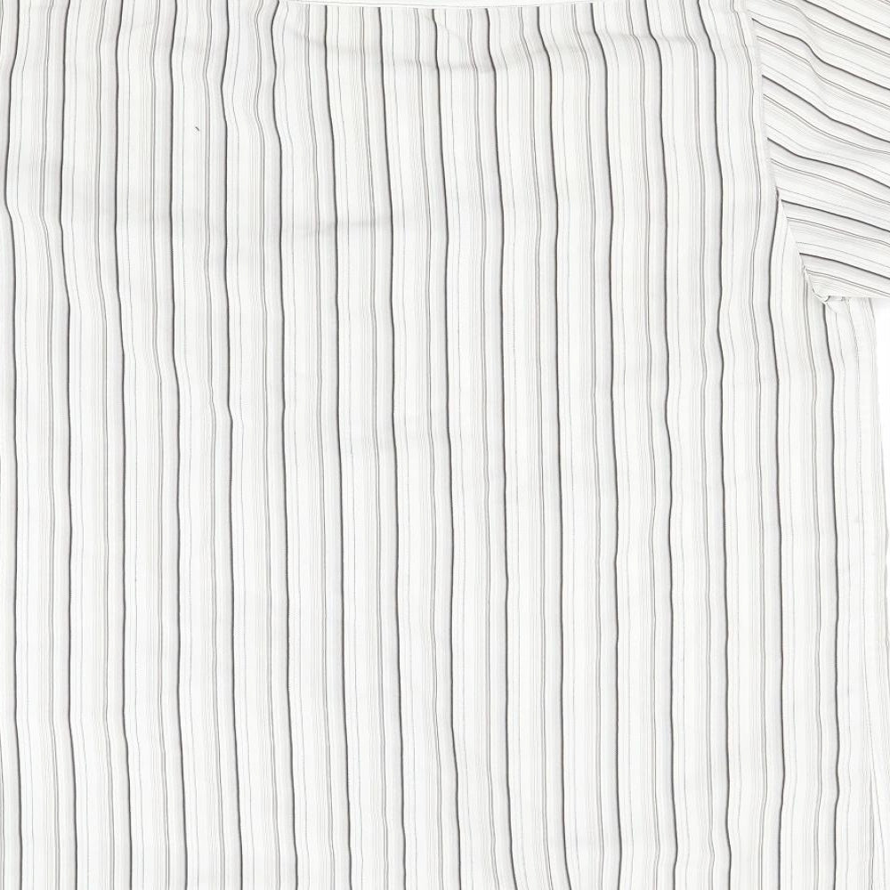 Ceader wood state Mens White Striped Button-Up Size M
