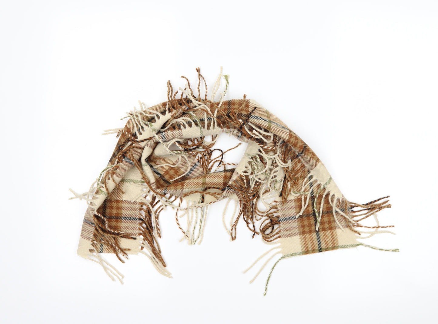 Preworn Womens Brown Check Scarf