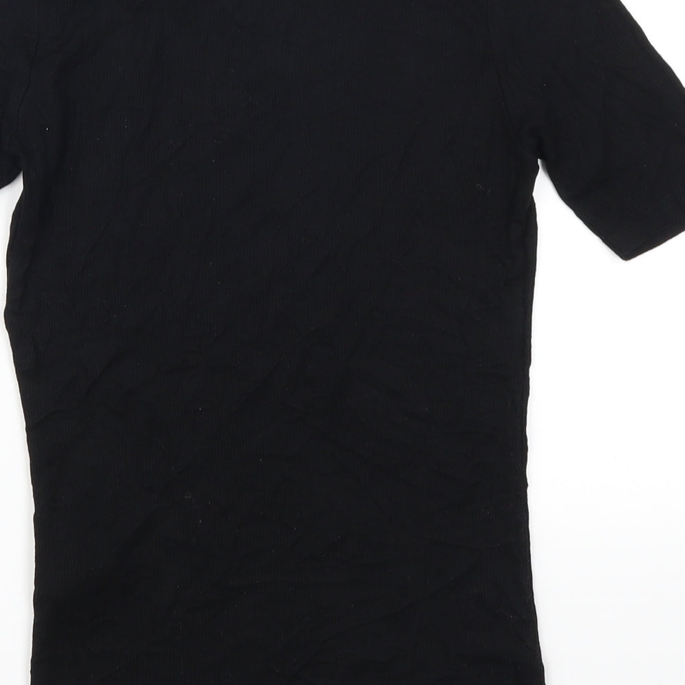 New Look Womens Black Basic T-Shirt Size 6