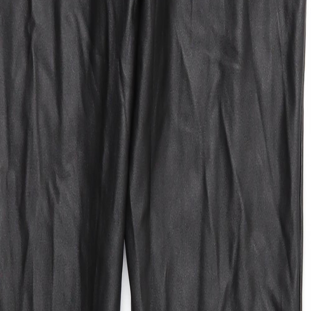 PRETTYLITTLETHING Womens Black Trousers Size 8 L34 in