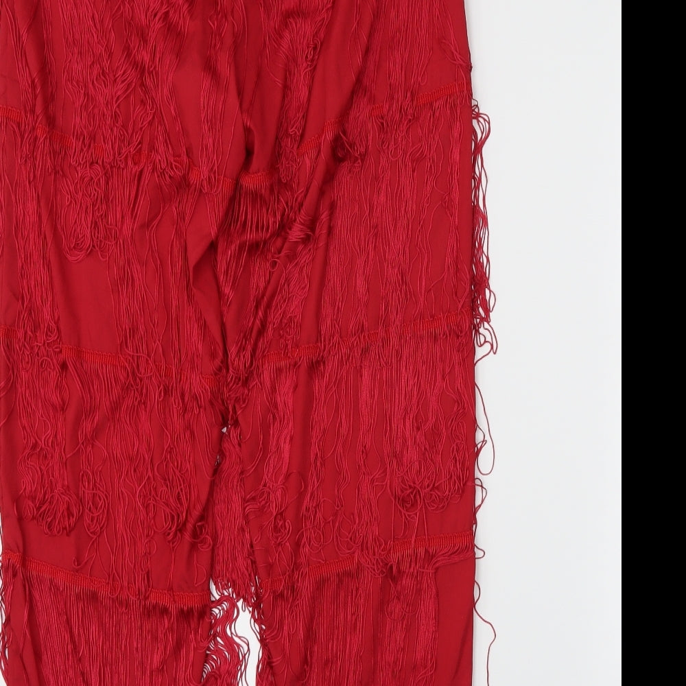 Missguided Womens Red Trousers Size 10 L20.5 in