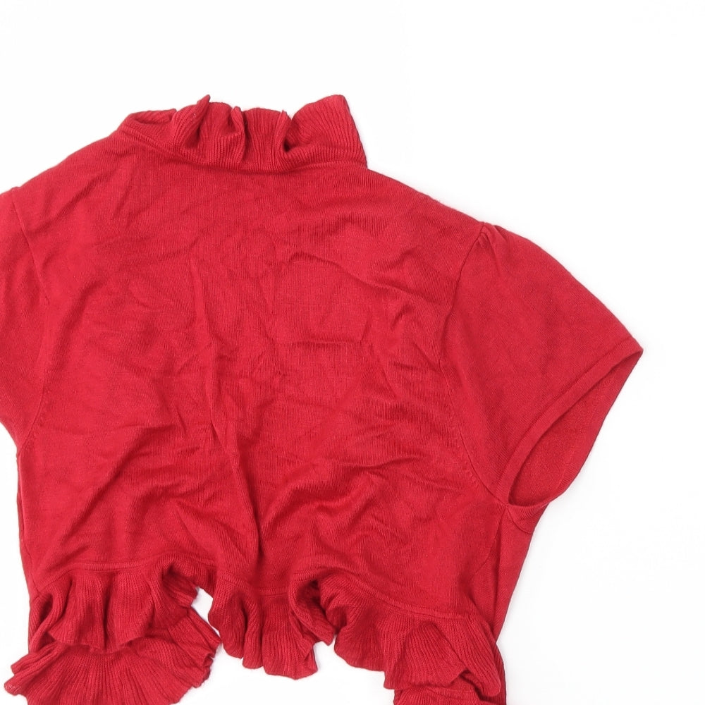 Wallis Womens Red Knit Cardigan Jumper Size M