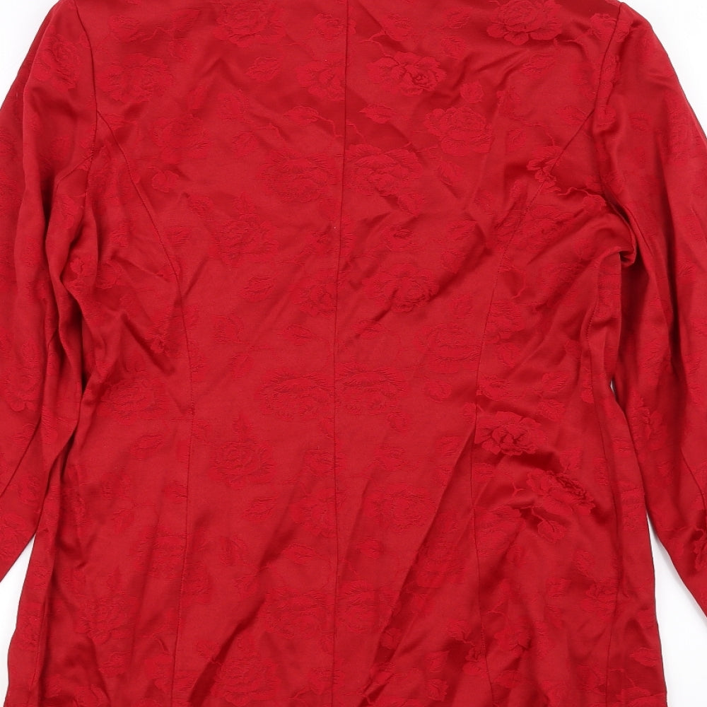 Wallis Womens Red Floral Jacket Coat Size 10