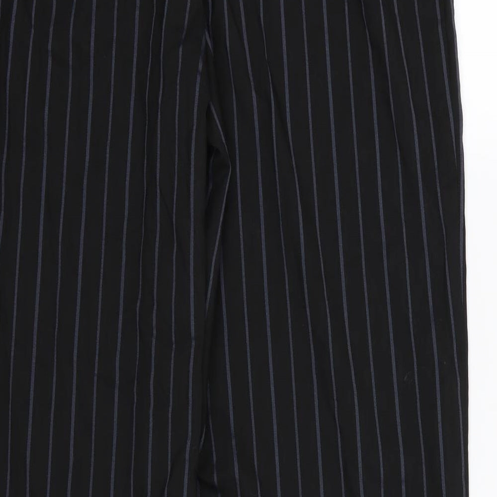 Agenda Womens Black Striped Rayon Trousers Size 14 L32 in