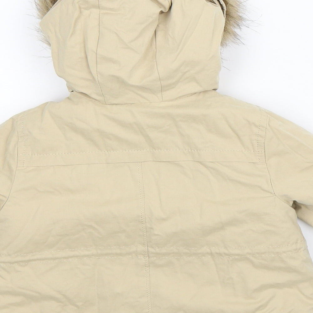 Zara Girls Beige Parka Coat Size 18-24 Months