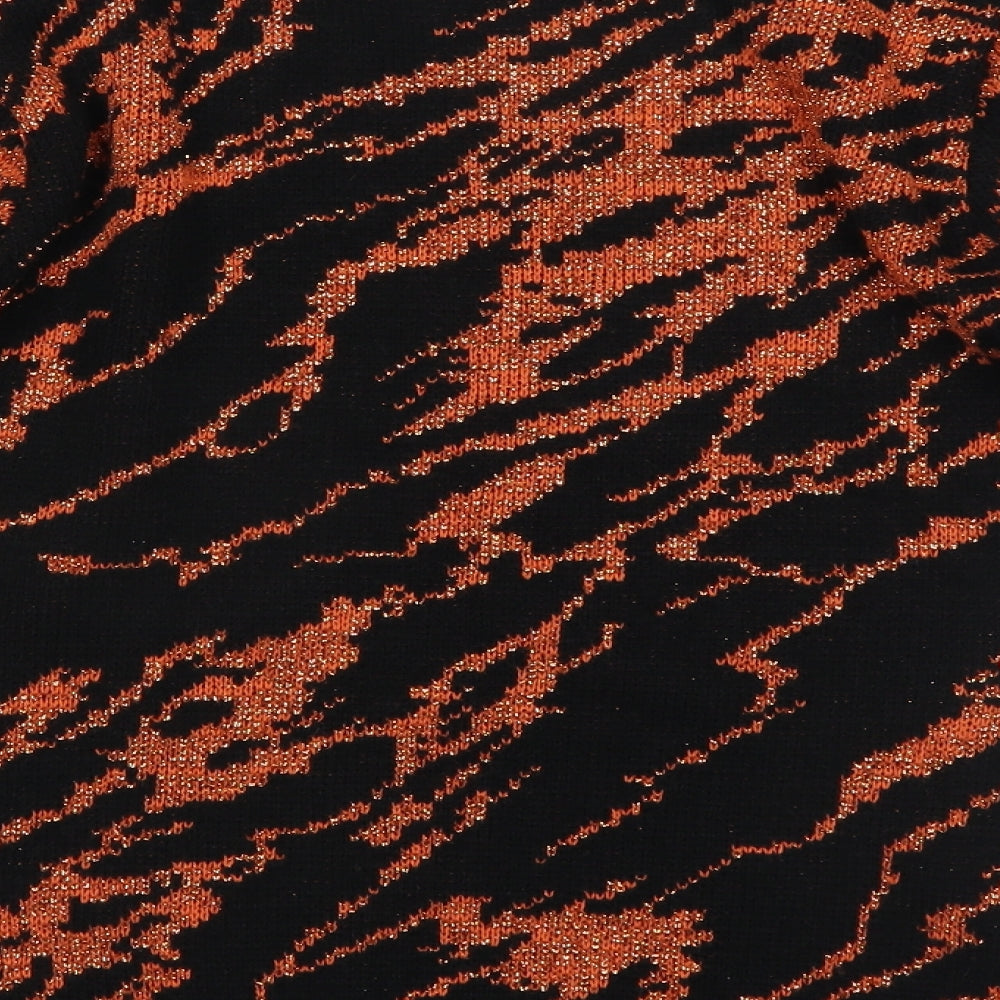 Solo Womens Orange Animal Print Pullover Jumper Size S