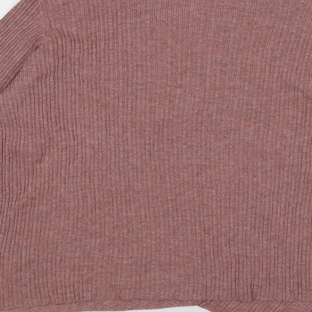 TU Womens Pink Striped Knit Pullover Jumper Size 16 - HANKY HEM