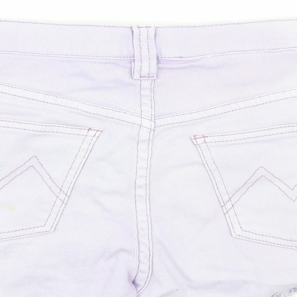 MINKPINK Womens Purple Denim Hot Pants Shorts Size S - distressed