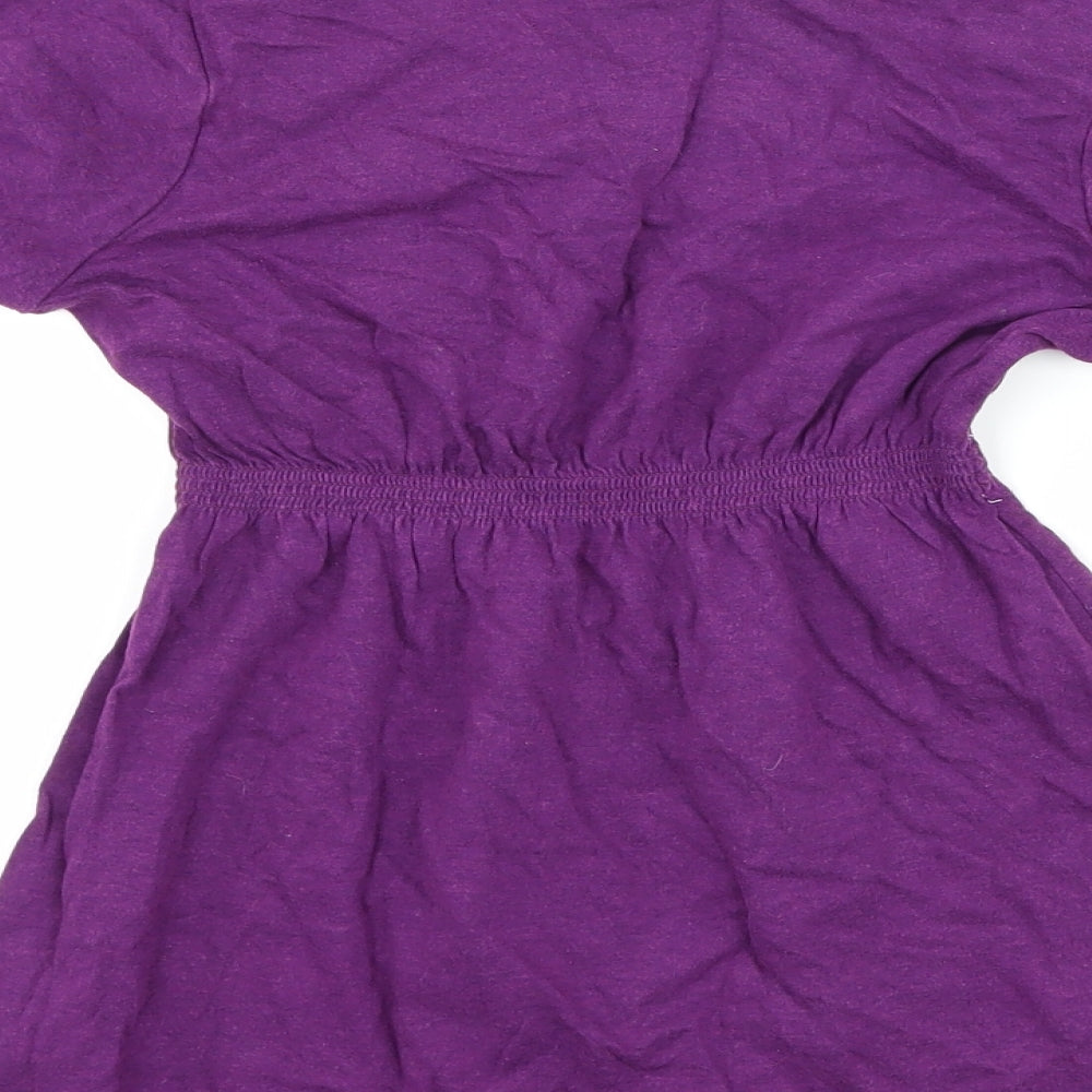 Mini Boden Girls Purple Basic T-Shirt Size 7-8 Years - Apple Print