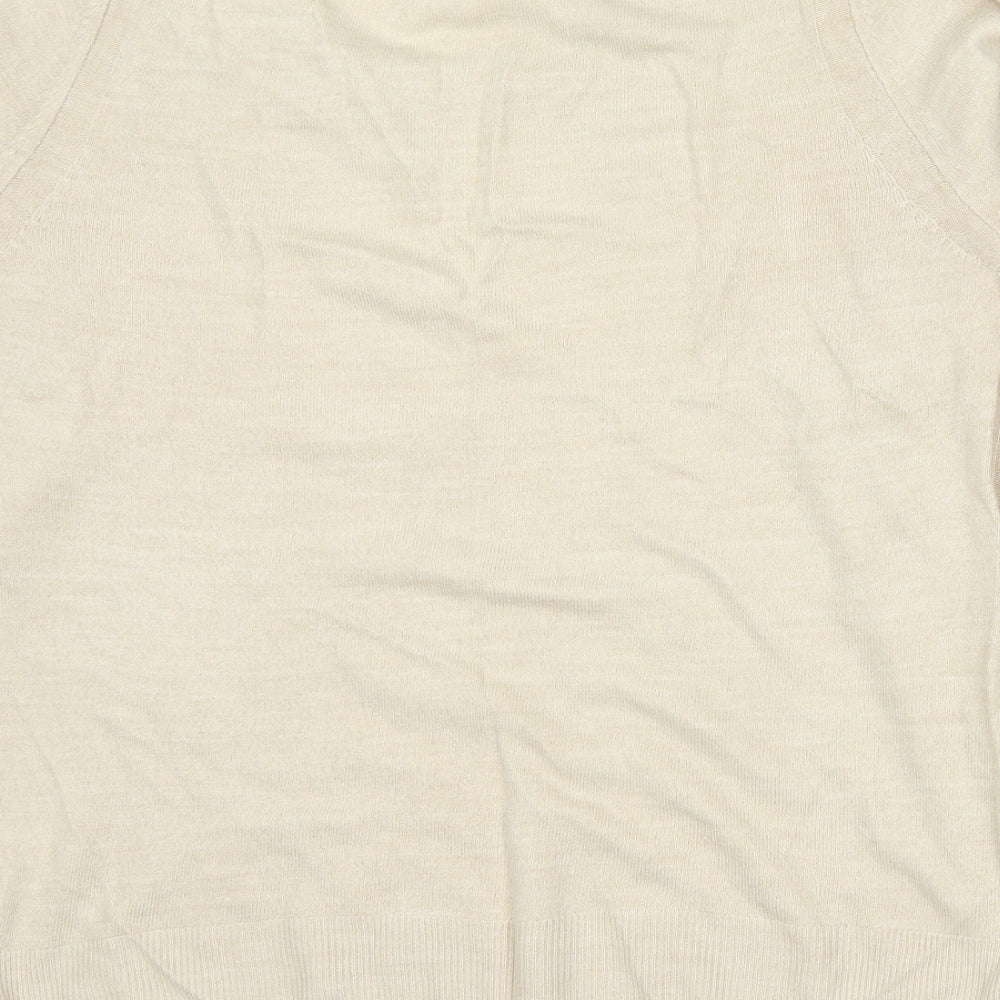 Marks and Spencer Womens Beige Knit Pullover Jumper Size 14