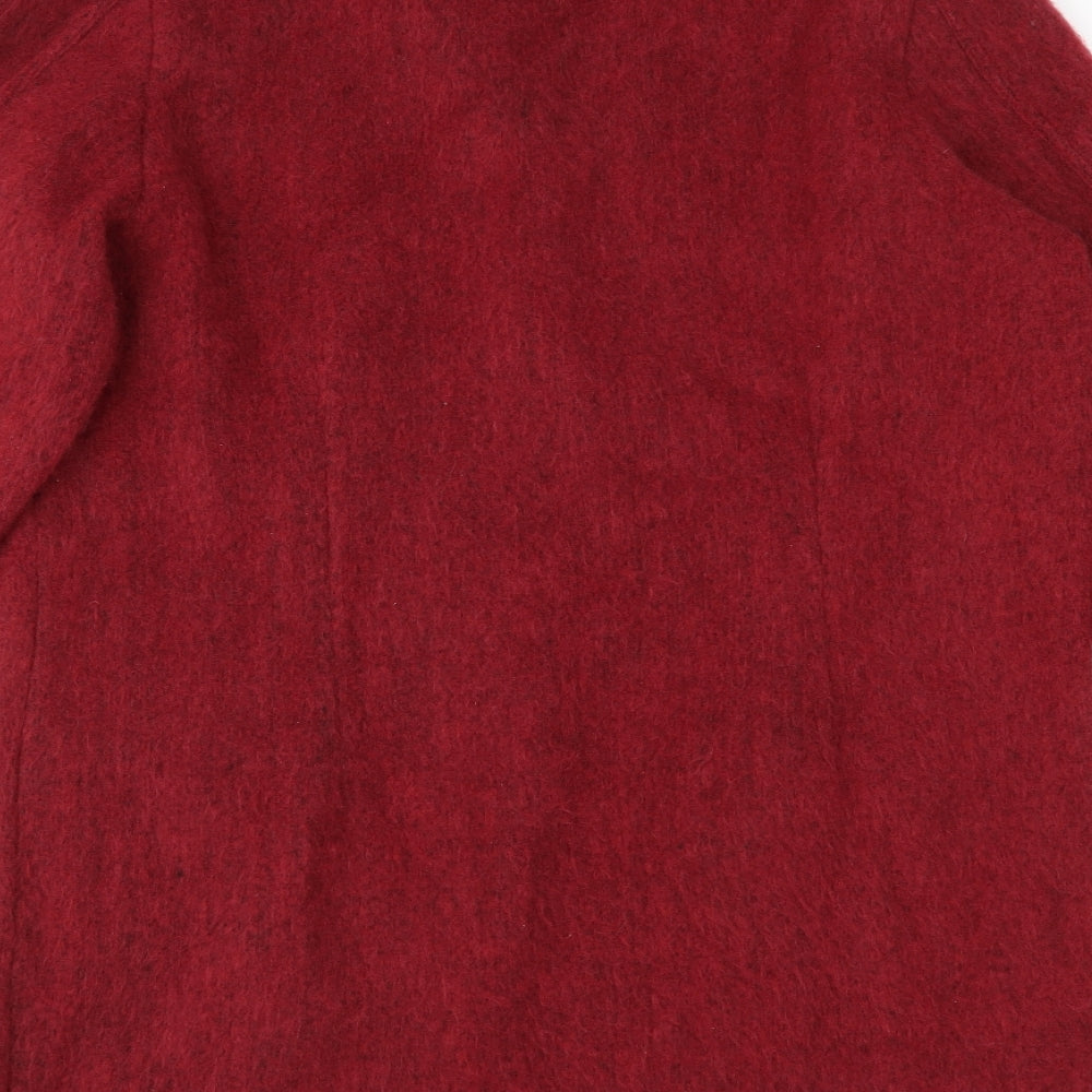 Afibel Womens Red Overcoat Coat Size 14