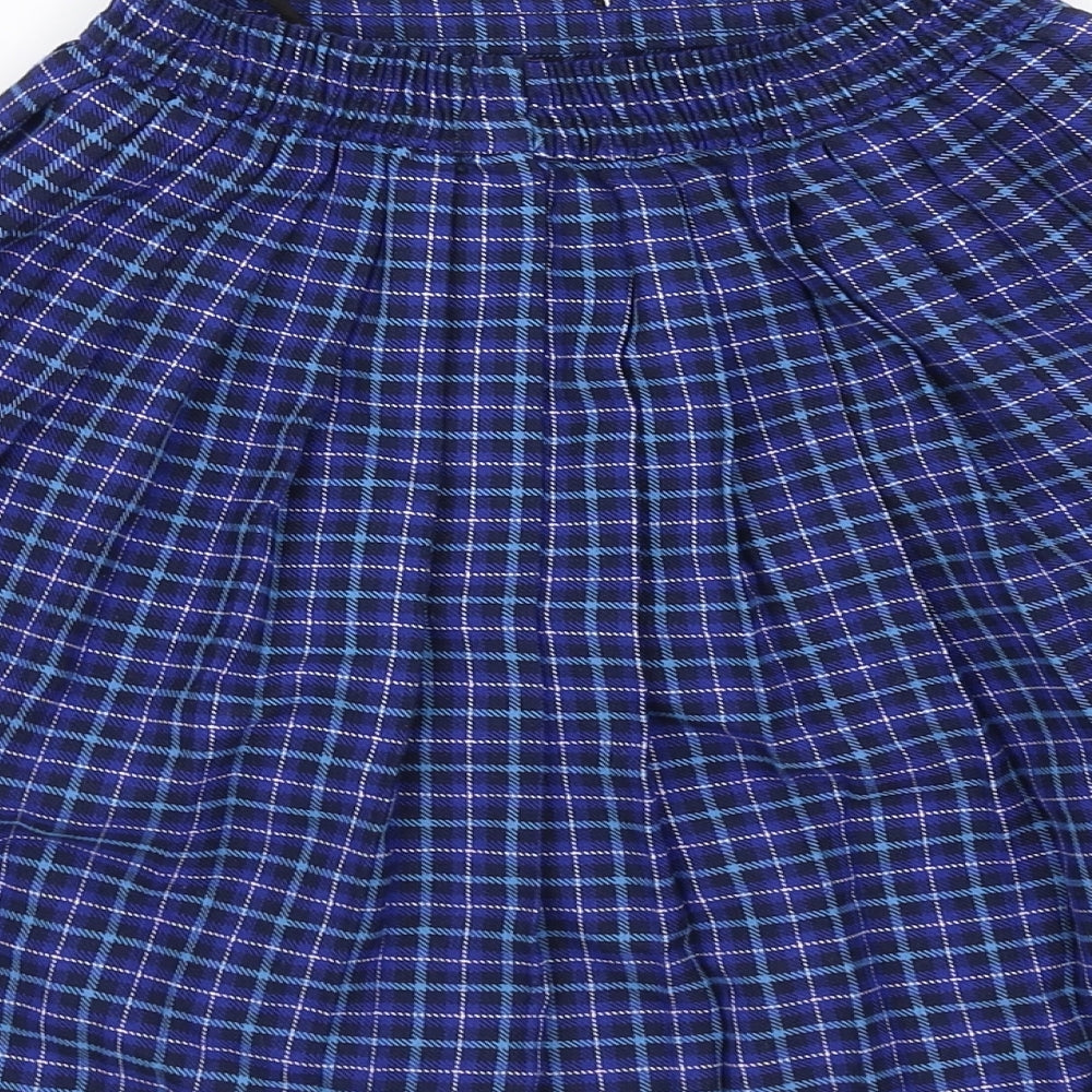 john hall Girls Blue Check A-Line Skirt Size 7-8 Years