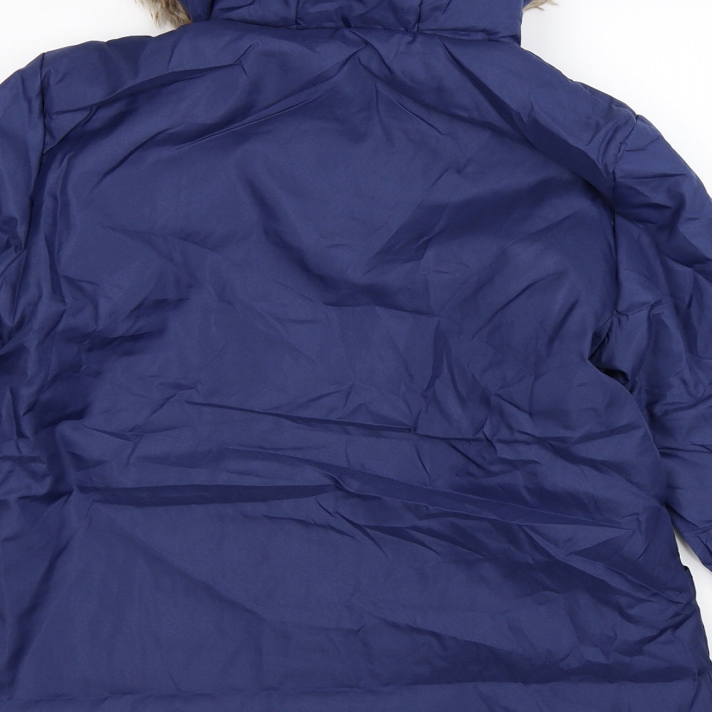 Anne De Lancay Womens Blue Jacket Coat Size M