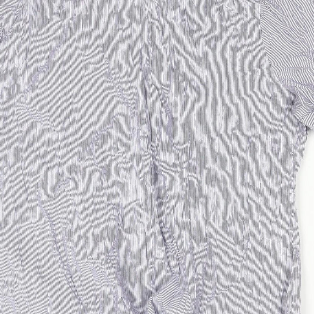 M&S Womens Blue Check Basic Button-Up Size 12