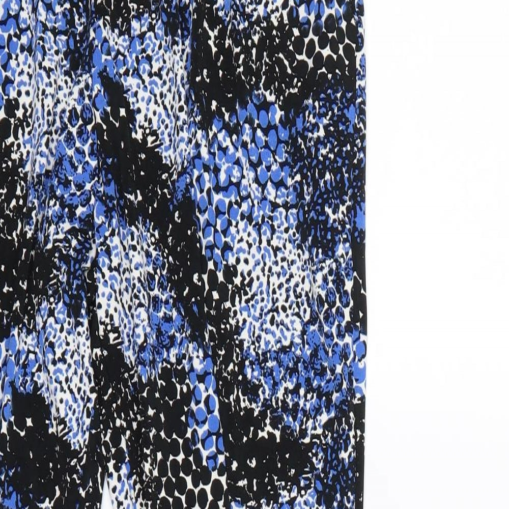 Definitions Womens Blue Animal Print Dress Pants Trousers Size 10 L26 in