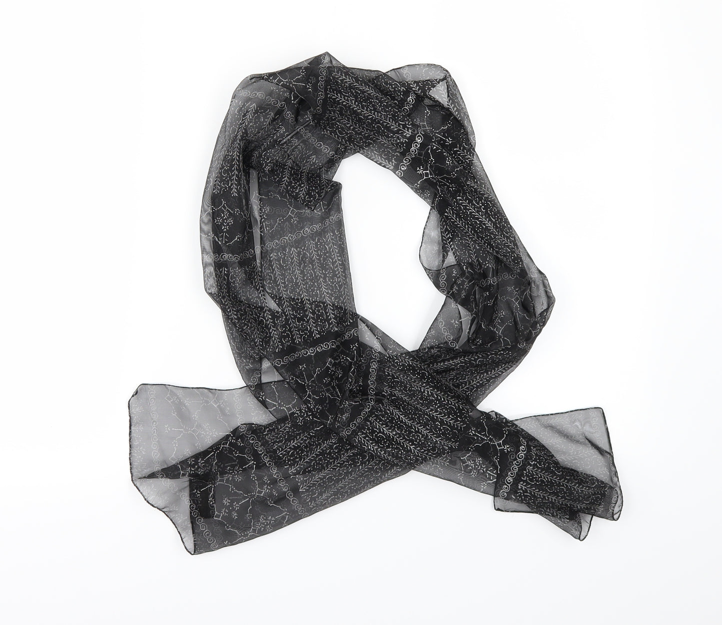 Tie Rack Womens Black Geometric Scarf