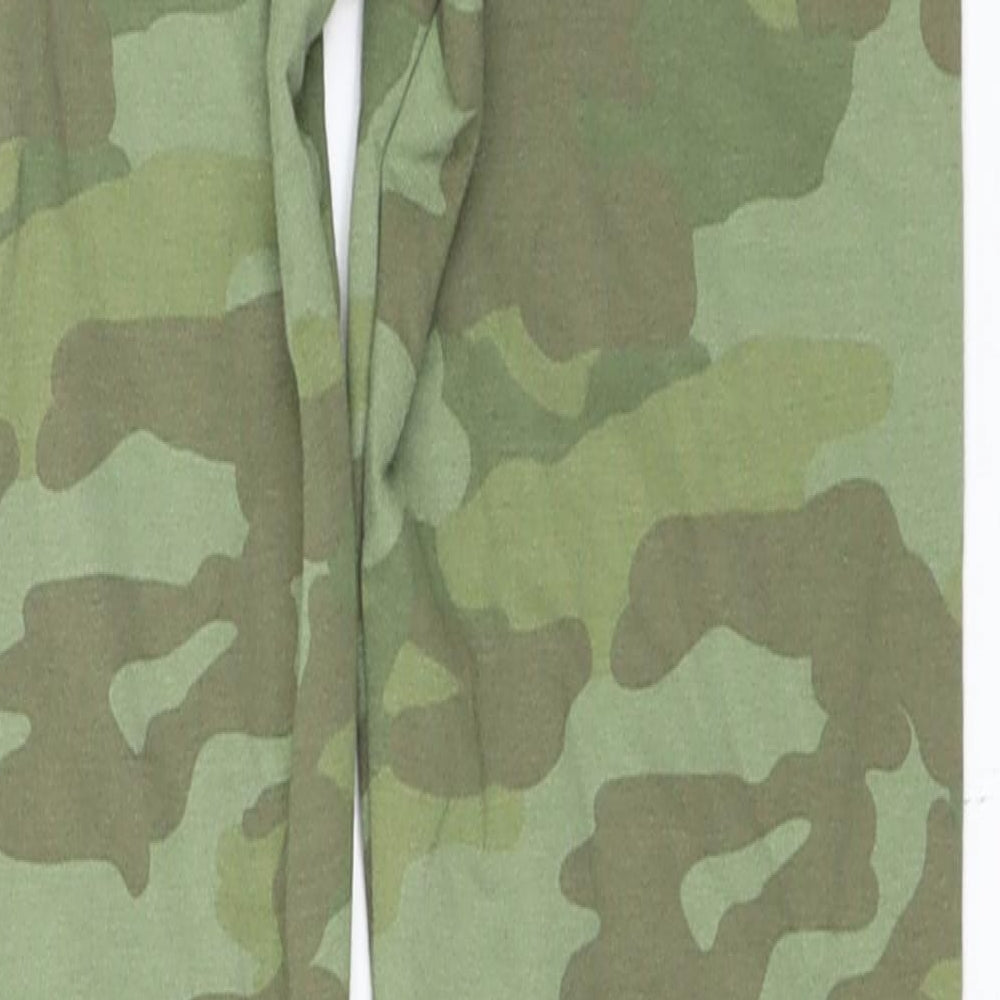 Marks and Spencer Girls Green Camouflage Carrot Trousers Size 10-11 Years