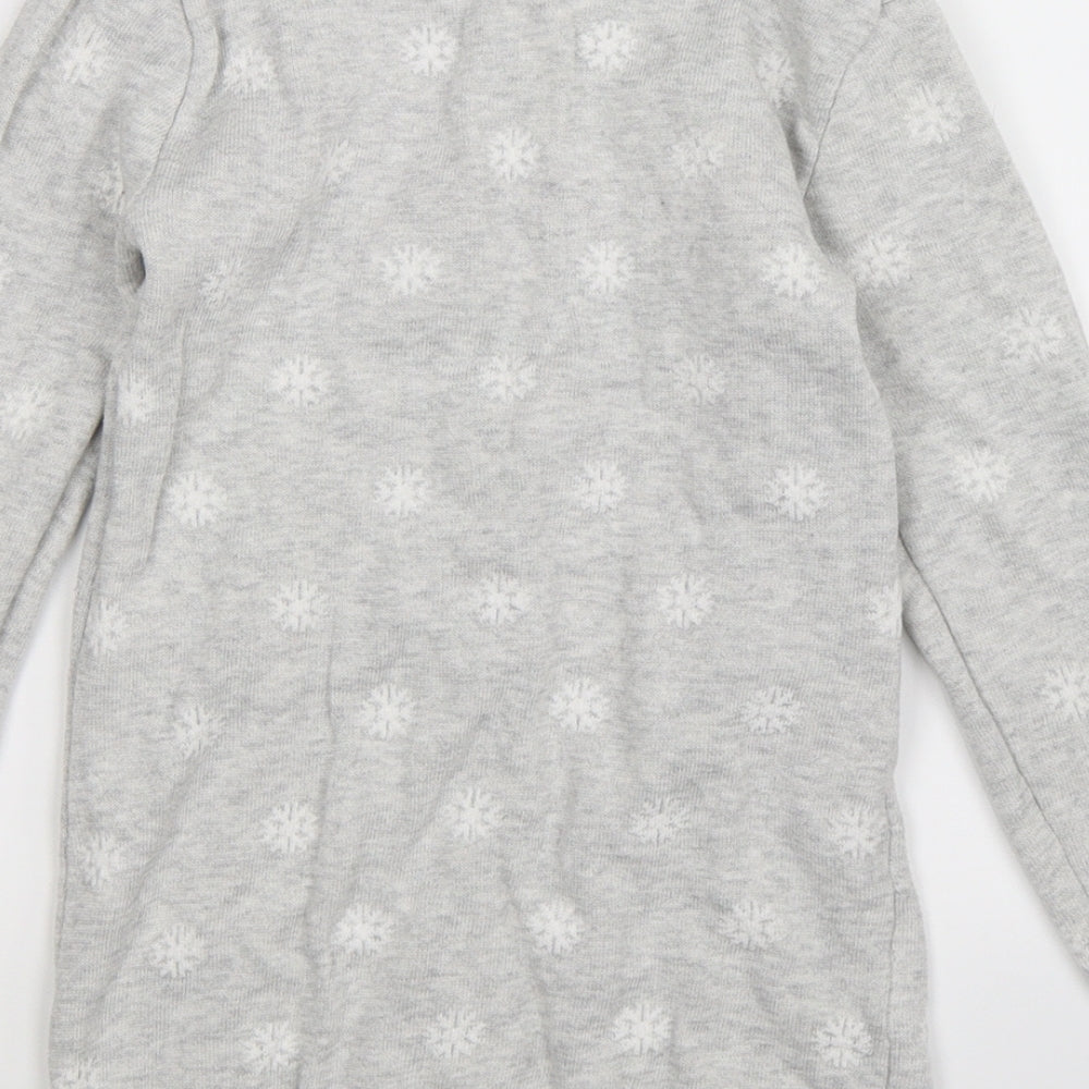 Preworn Girls Grey Knit Jumper Dress Size S