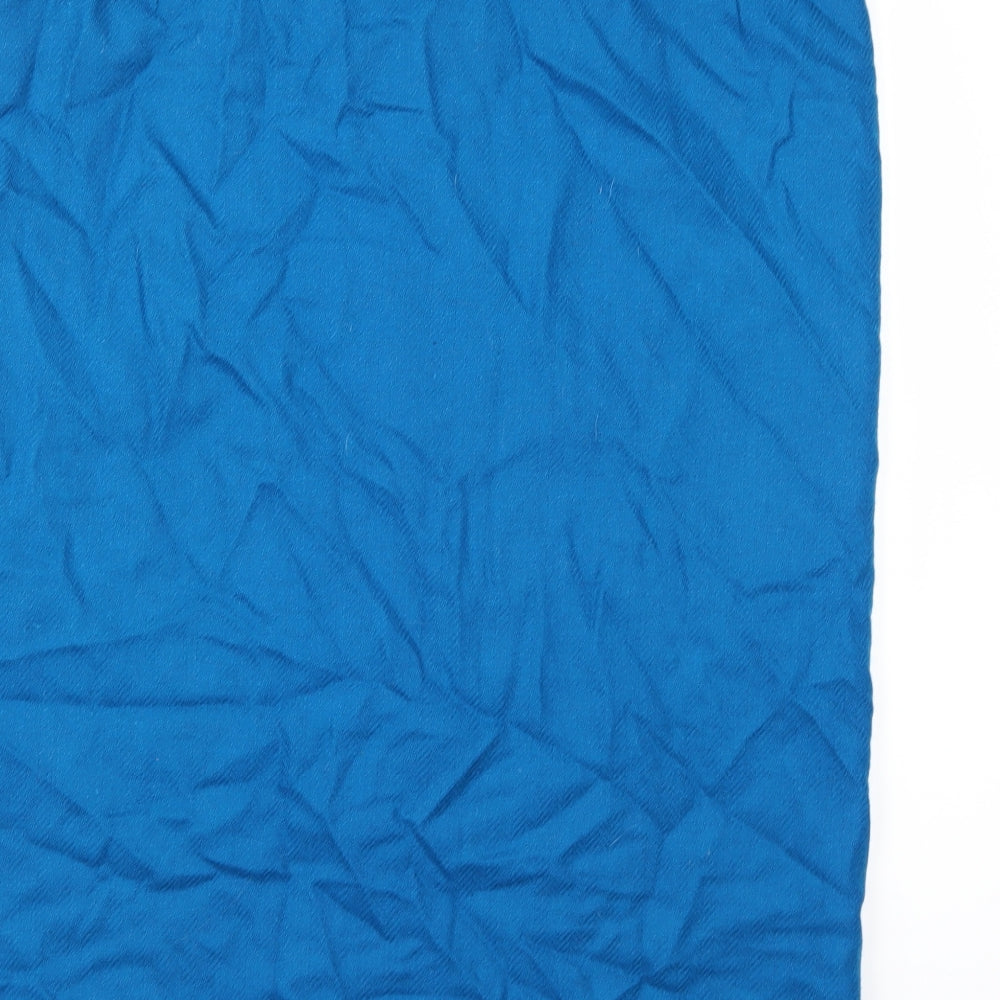 Preworn Womens Blue Herringbone A-Line Skirt