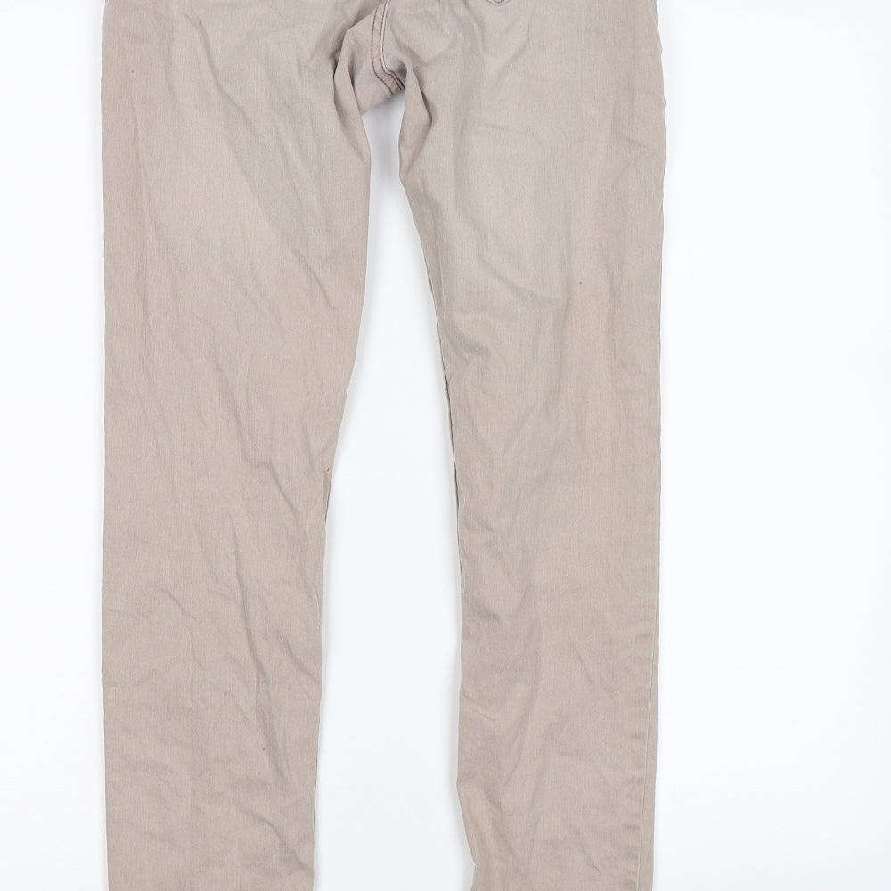 H&M Womens Beige Denim Skinny Jeans Size 12 L28 in