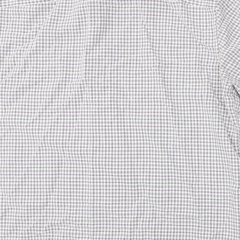 Marks and Spencer Mens White Plaid Button-Up Size L