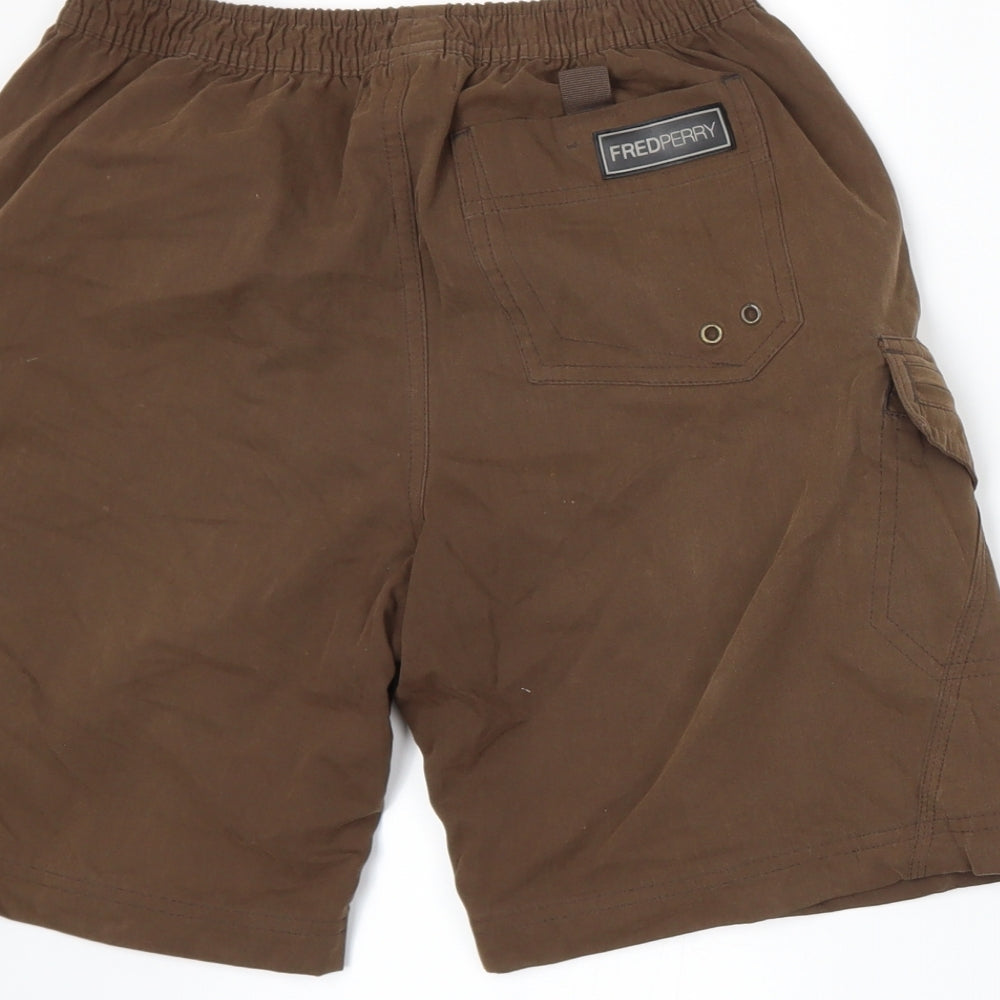 Fred Perry Boys Brown Cargo Shorts Size M