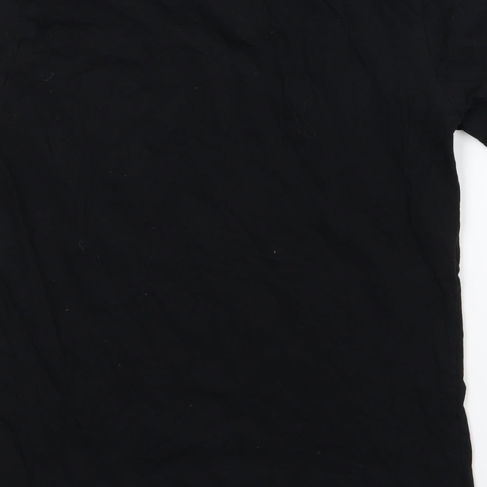 New Look Womens Black Jersey Basic T-Shirt Size 6 - Nothing To Wear Slogan