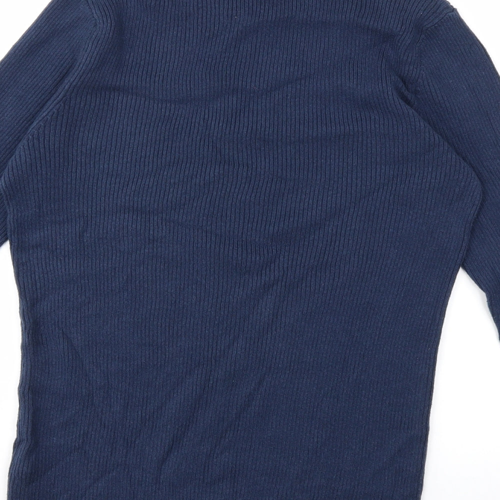 New Look Mens Blue Knit Pullover Jumper Size M