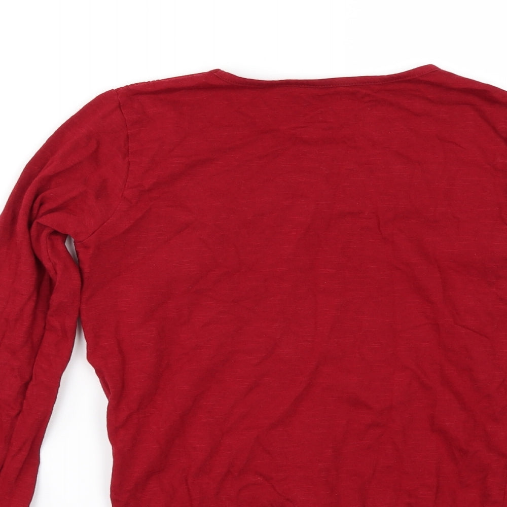 Ellie Girls Red Basic T-Shirt Size 10-11 Years