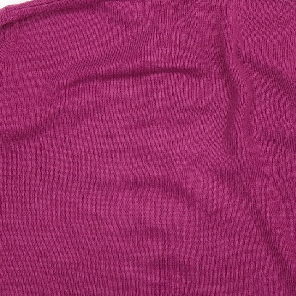 BM Womens Purple Knit Cardigan Jumper Size M