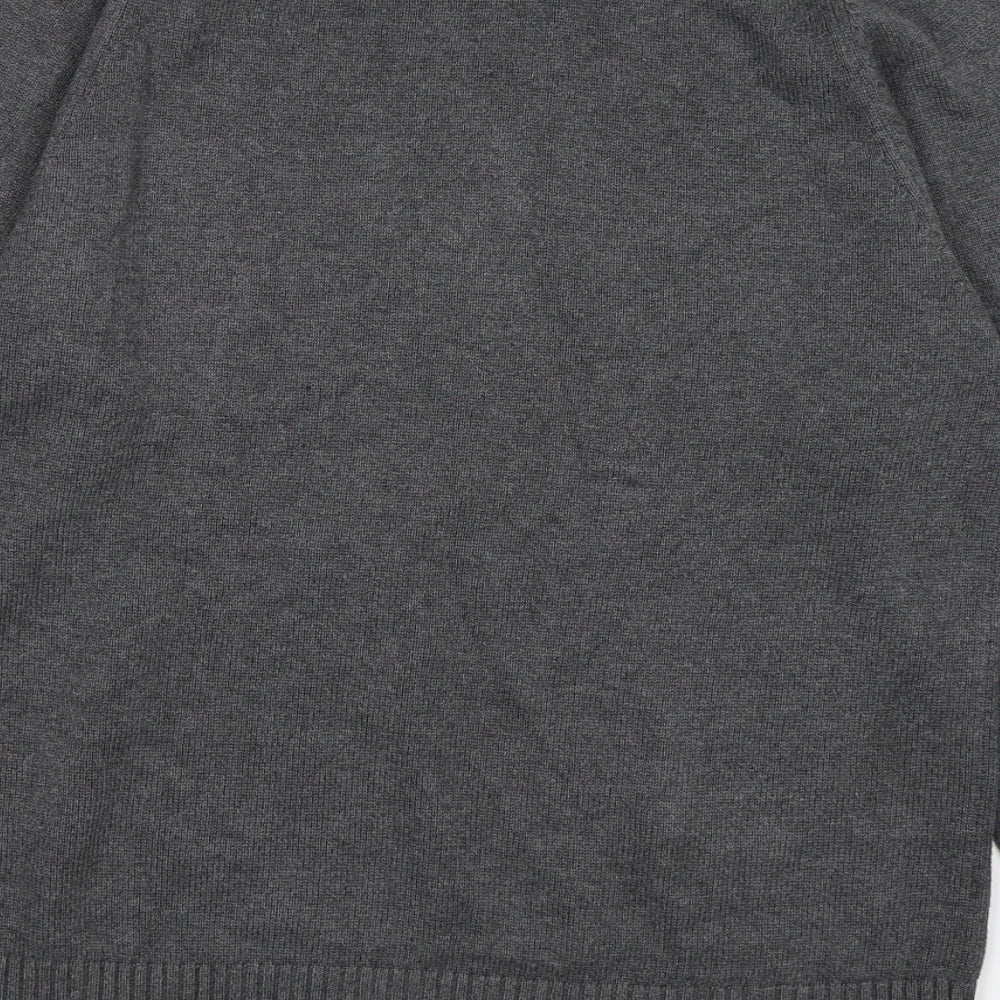 boston crew Mens Grey Knit Pullover Jumper Size S