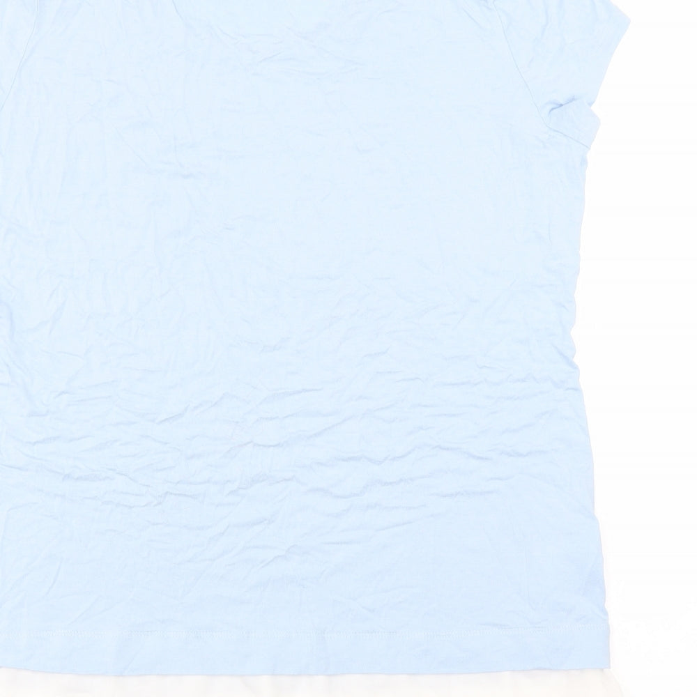 Renuar Womens Blue Basic T-Shirt Size 16