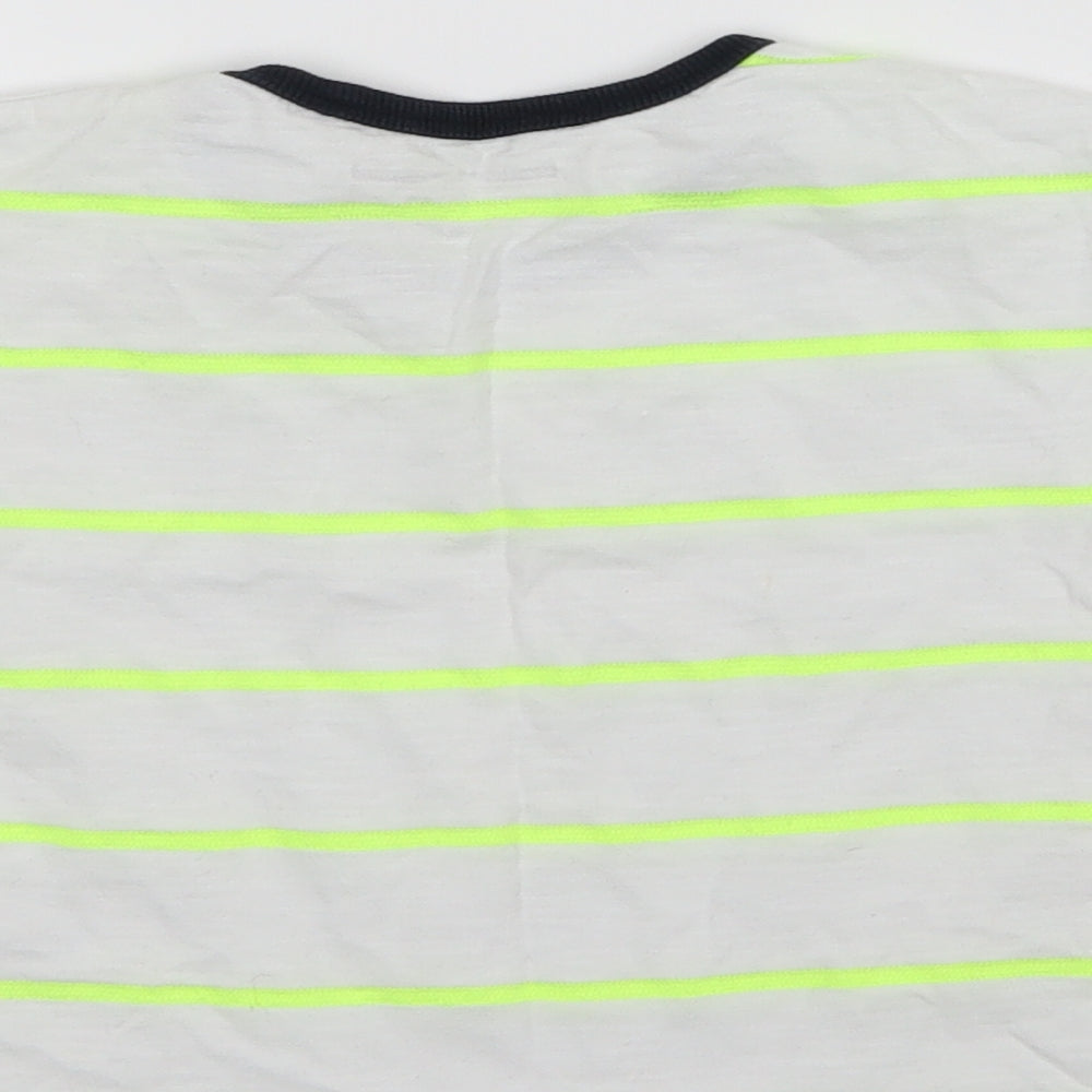 NEXT Boys White Striped Jersey Basic T-Shirt Size 12-18 Months