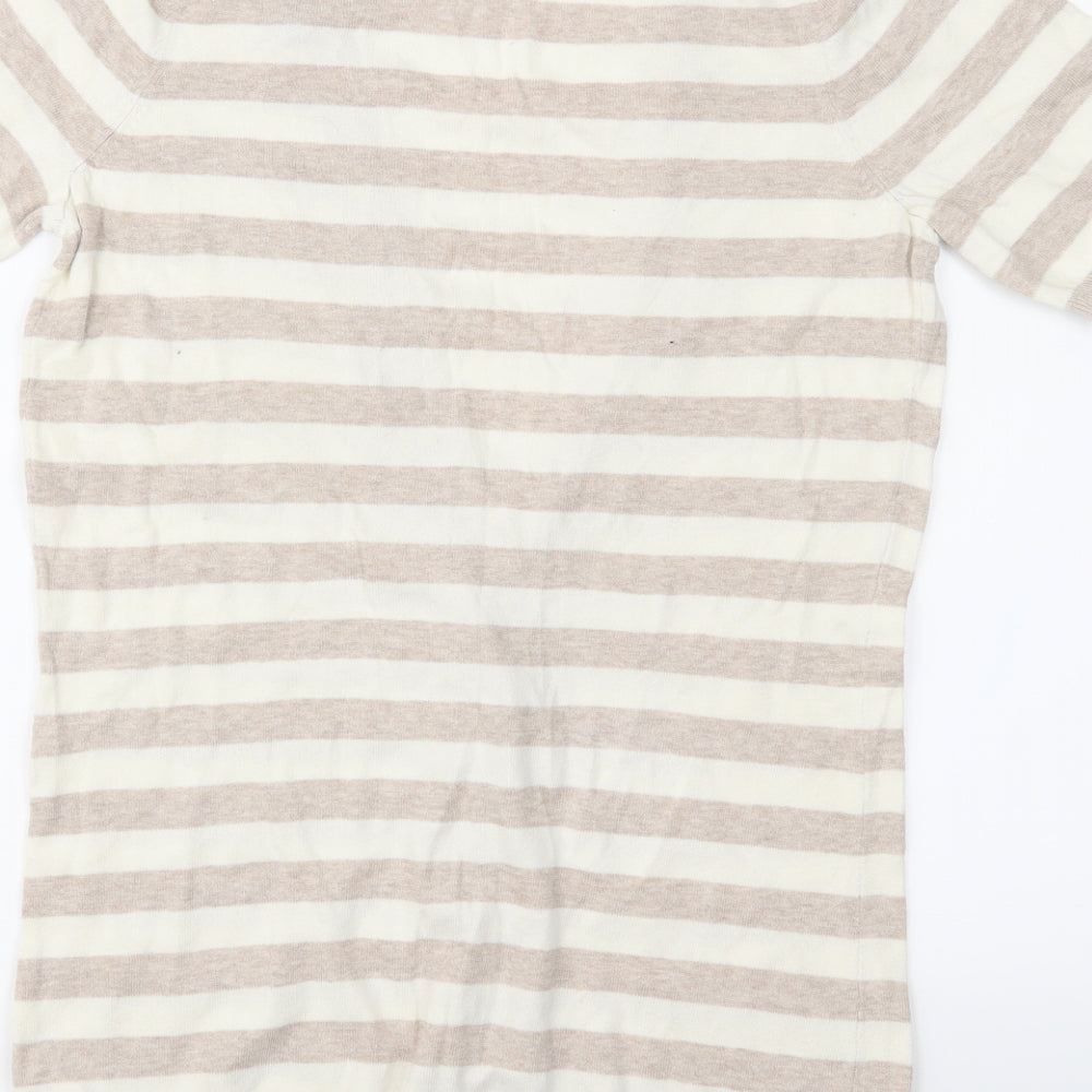 Dorothy Perkins Womens Brown Striped Knit Cardigan Jumper Size 12