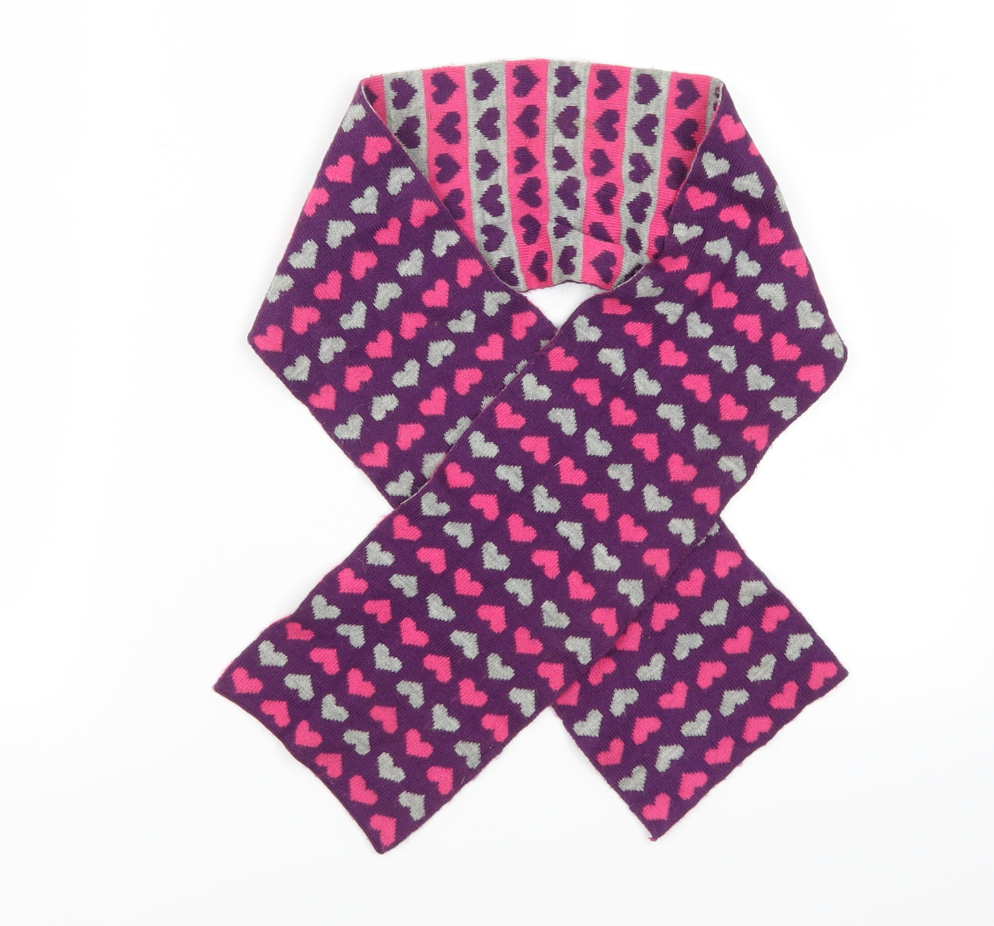 Preworn Girls Purple Geometric Rectangle Scarf Scarves & Wraps One Size - Love Hearts